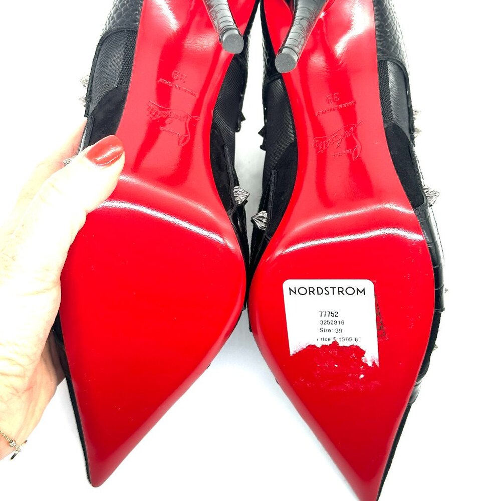 Christian Louboutin MULATIAG 100 Spiked Stud Mule Slide Heels Sandals Shoe - Picture 14 of 16